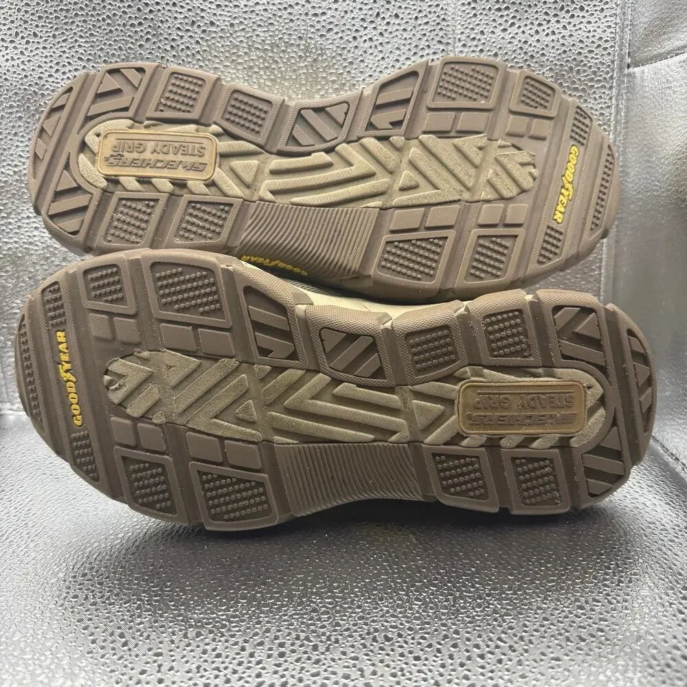 Skechers Respected Fallston Men 8.5 Taupe Slip On Relaxed Fit Goodyear 204387